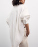 Pleat Back Hemp Shirt | Off White in off white