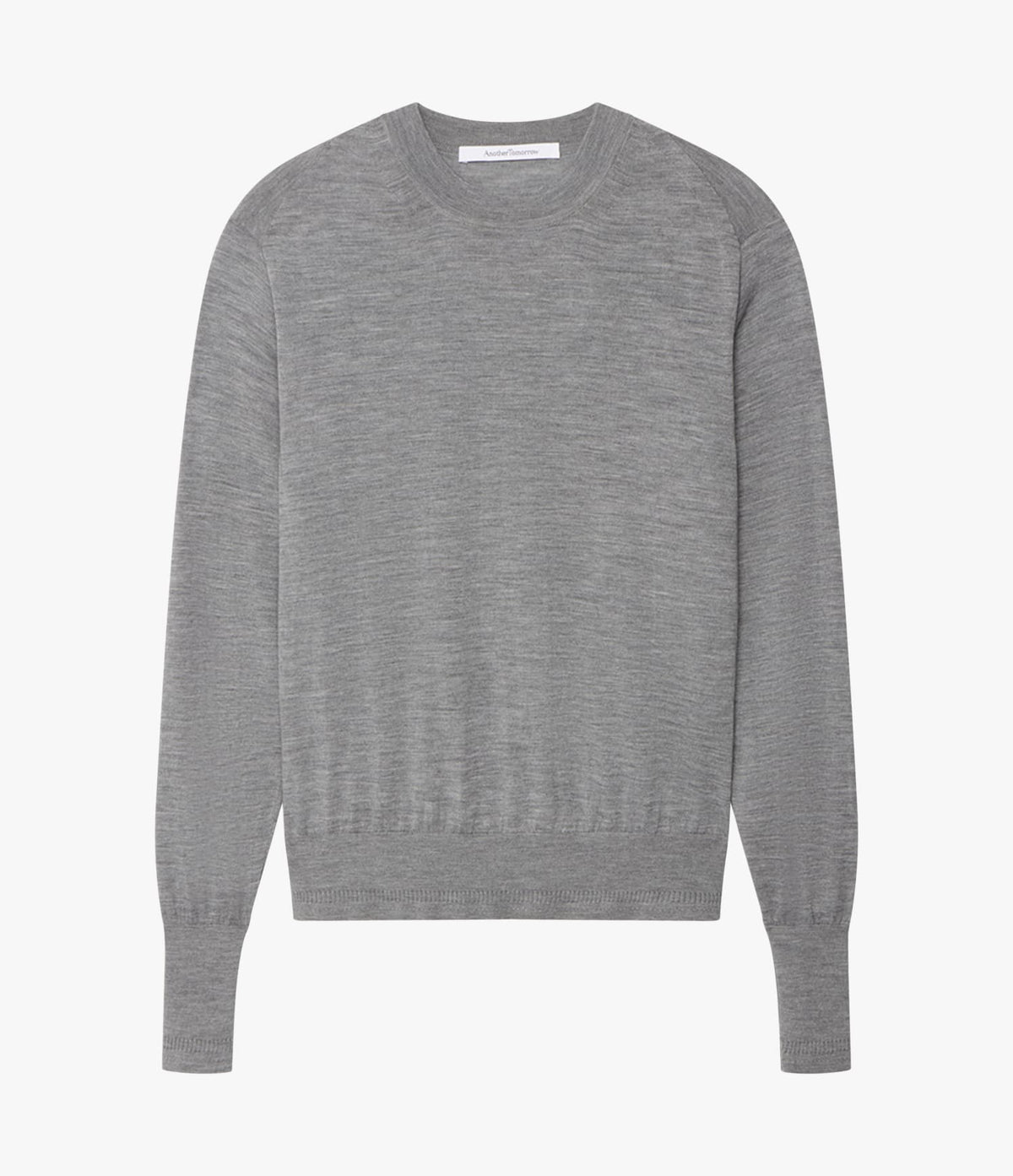 Another Tomorrow Featherweight Crew in Grey – Wool