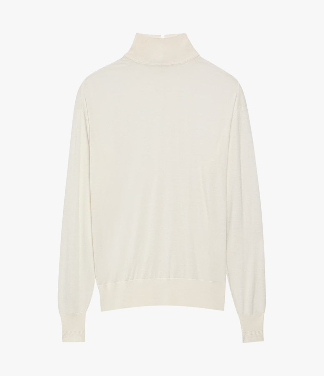 Another Tomorrow Featherweight Turtleneck in Off White – Wool Women's Knitwear