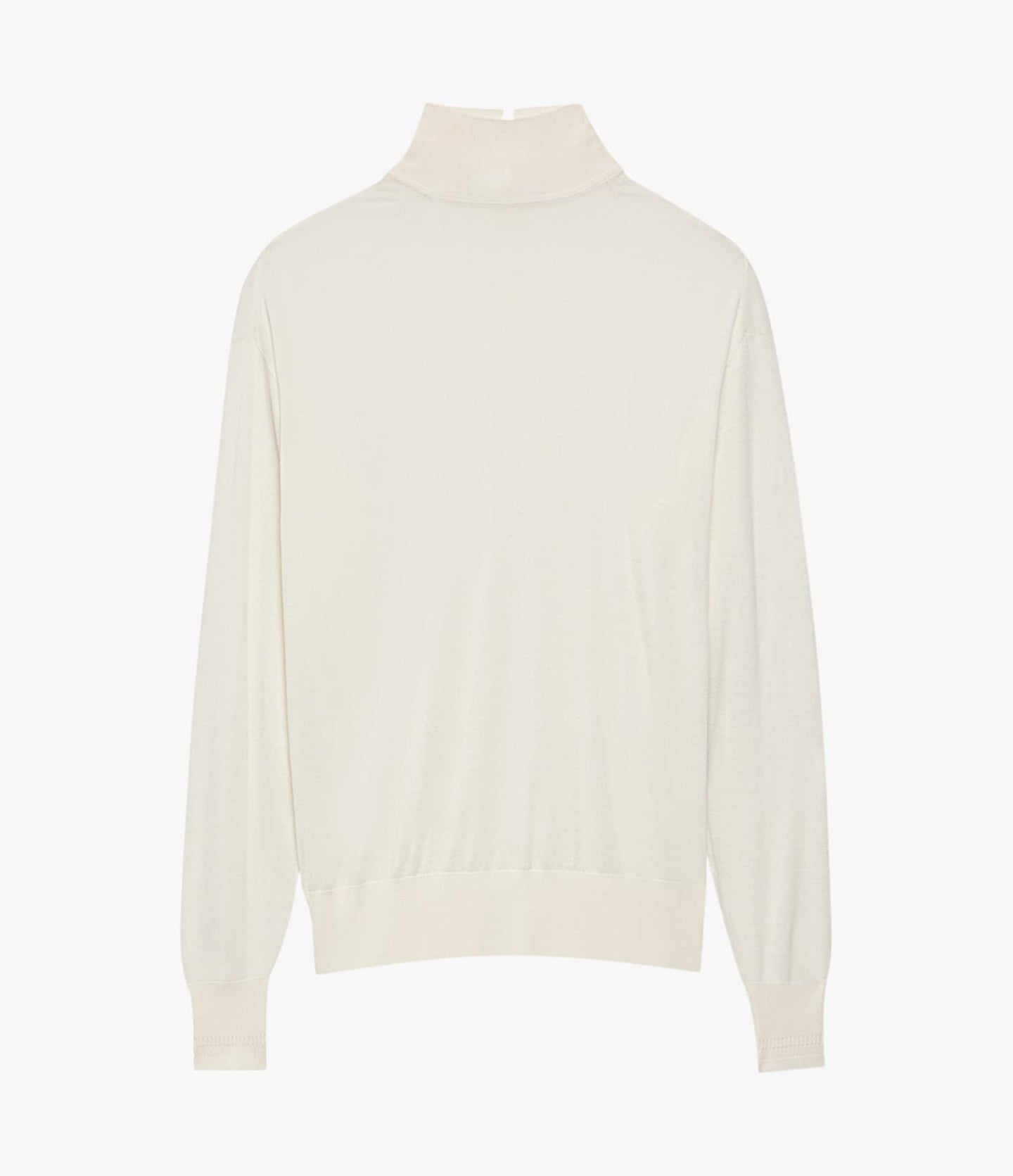 Another Tomorrow Featherweight Turtleneck in Off White – Wool Women's Knitwear