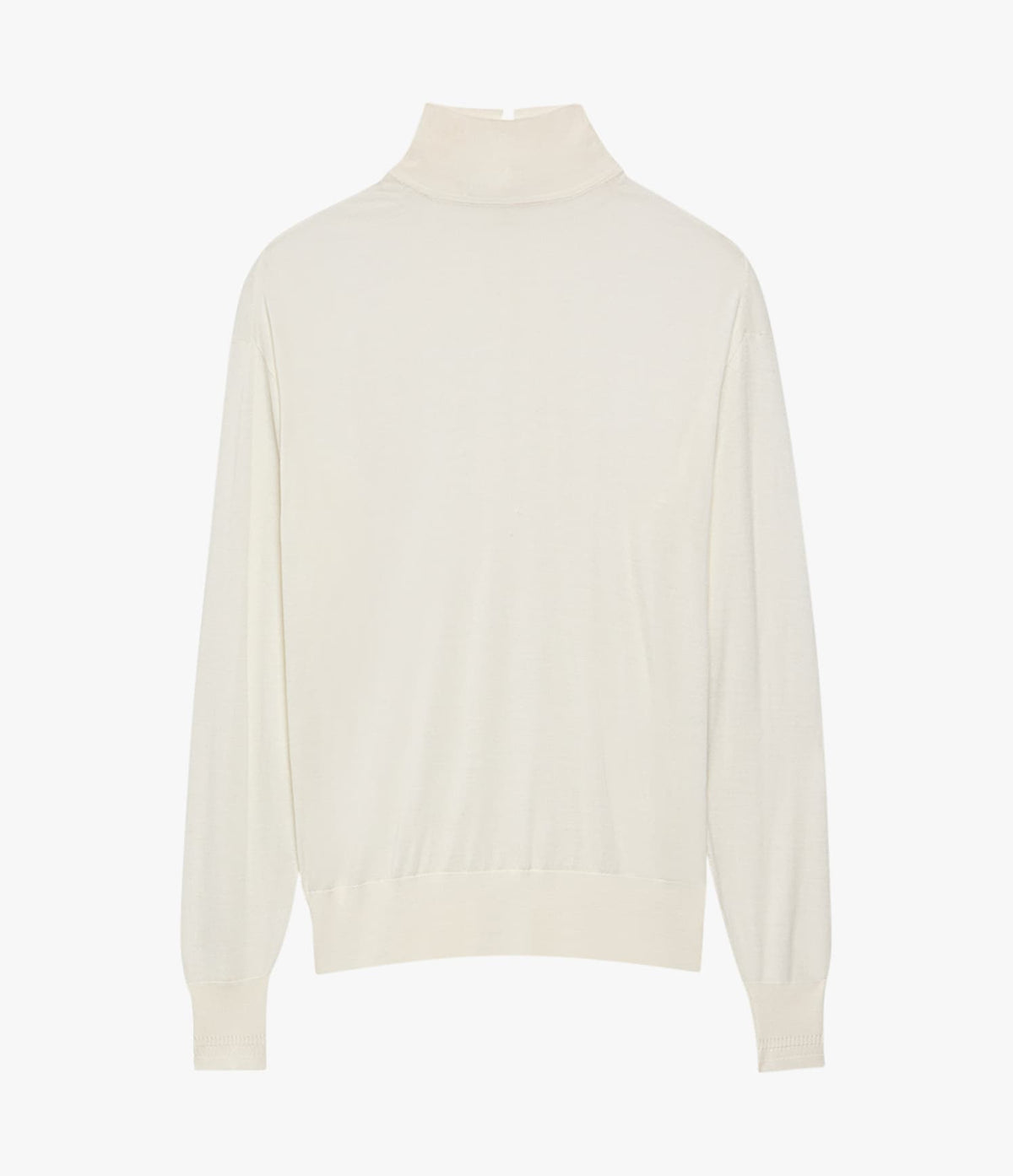 Another Tomorrow Featherweight Turtleneck in Off White – Wool Women's Knitwear