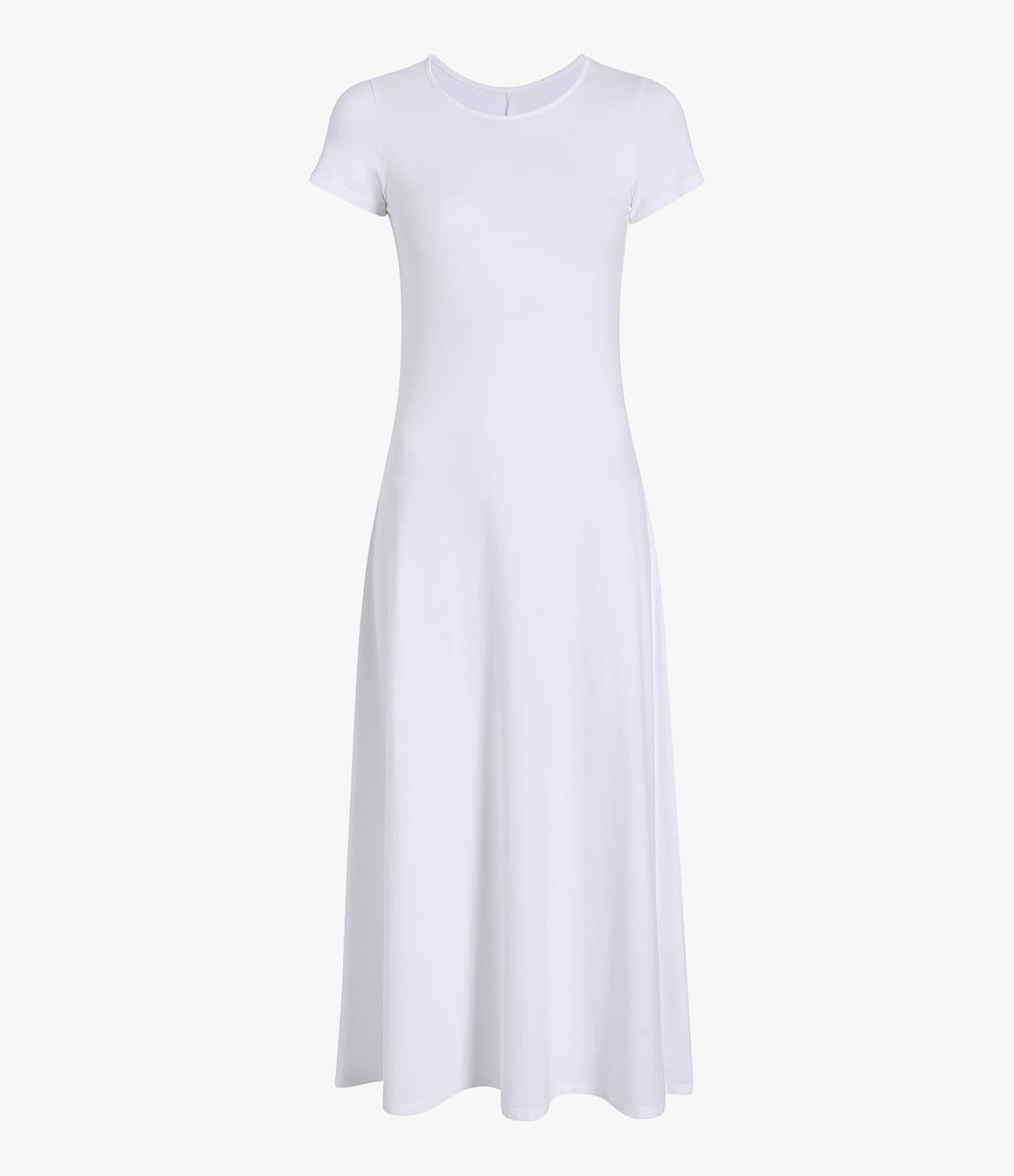 Another Tomorrow Fitted Tee Dress in White – Cotton Women's Dress