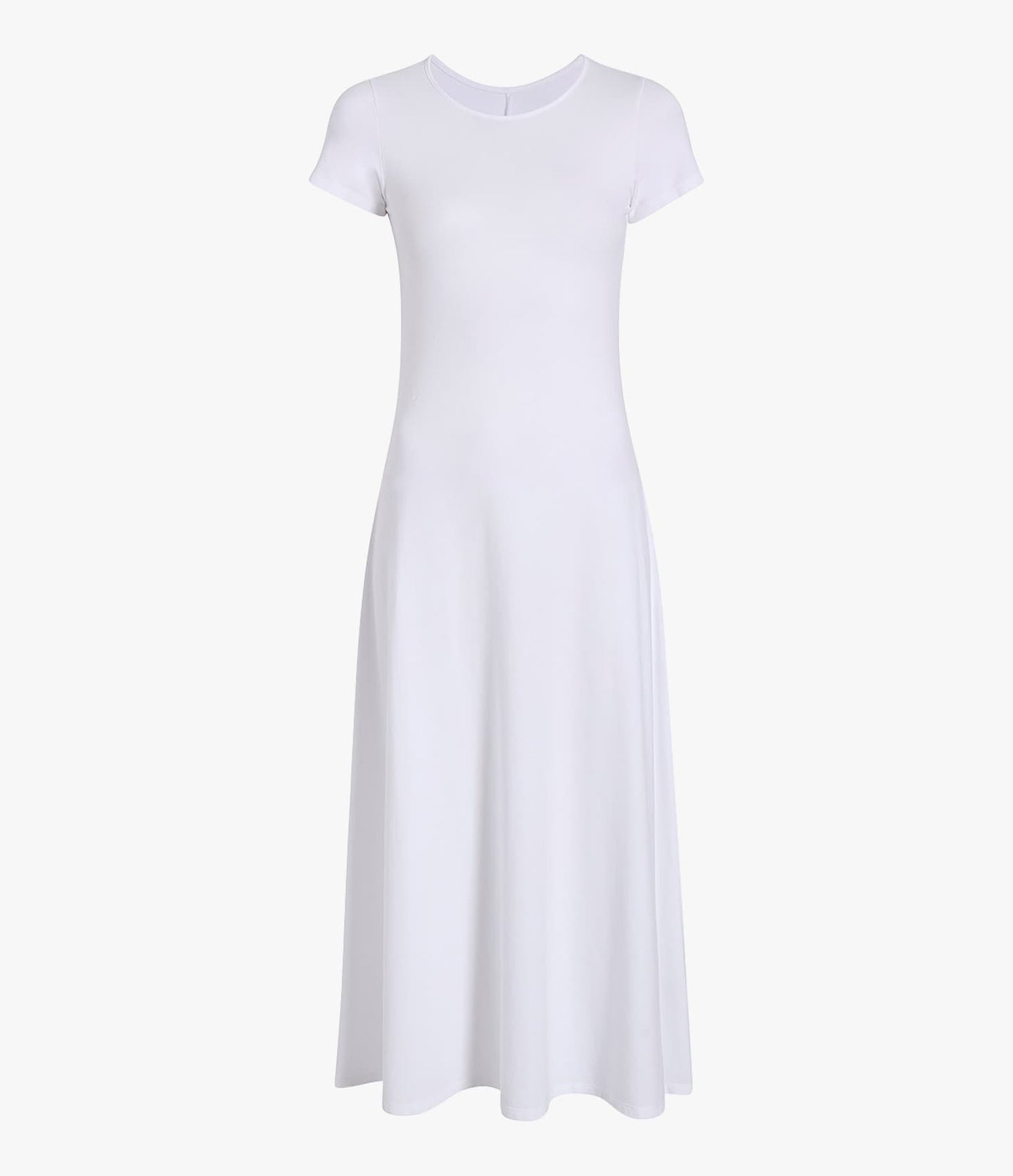 Another Tomorrow Fitted Tee Dress in White – Cotton Women's Dress