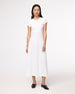 Another Tomorrow Fitted Tee Dress in White – Cotton Women's Dress
