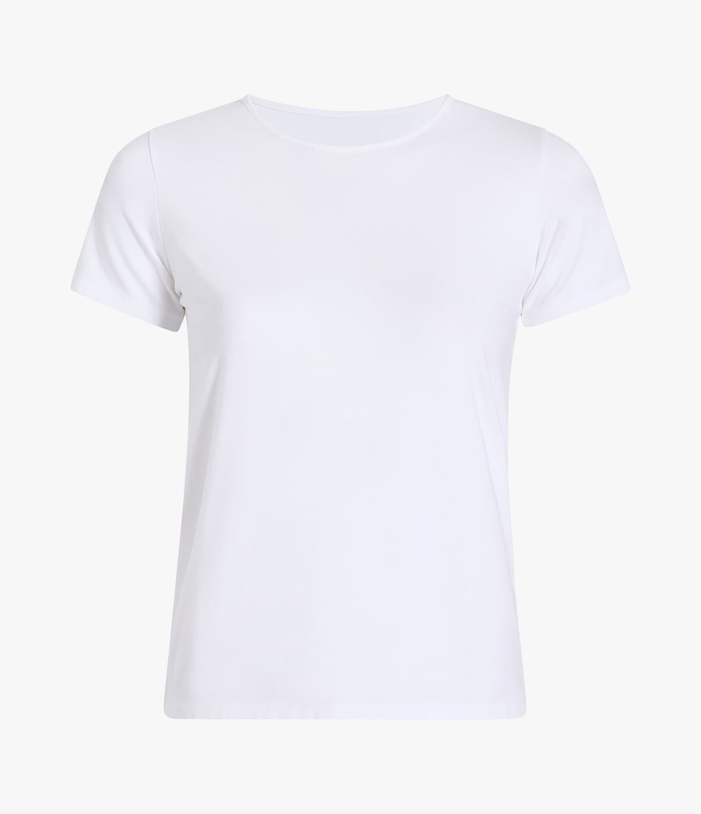 Another Tomorrow Fitted Tee in White – Cotton Women's Top