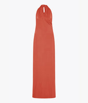Gathered Halter Dress | Persimmon