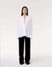 Another Tomorrow Gathered Neckline Blouse in White – Viscose Women's Top
