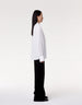 Another Tomorrow Gathered Neckline Blouse in White – Viscose Women's Top