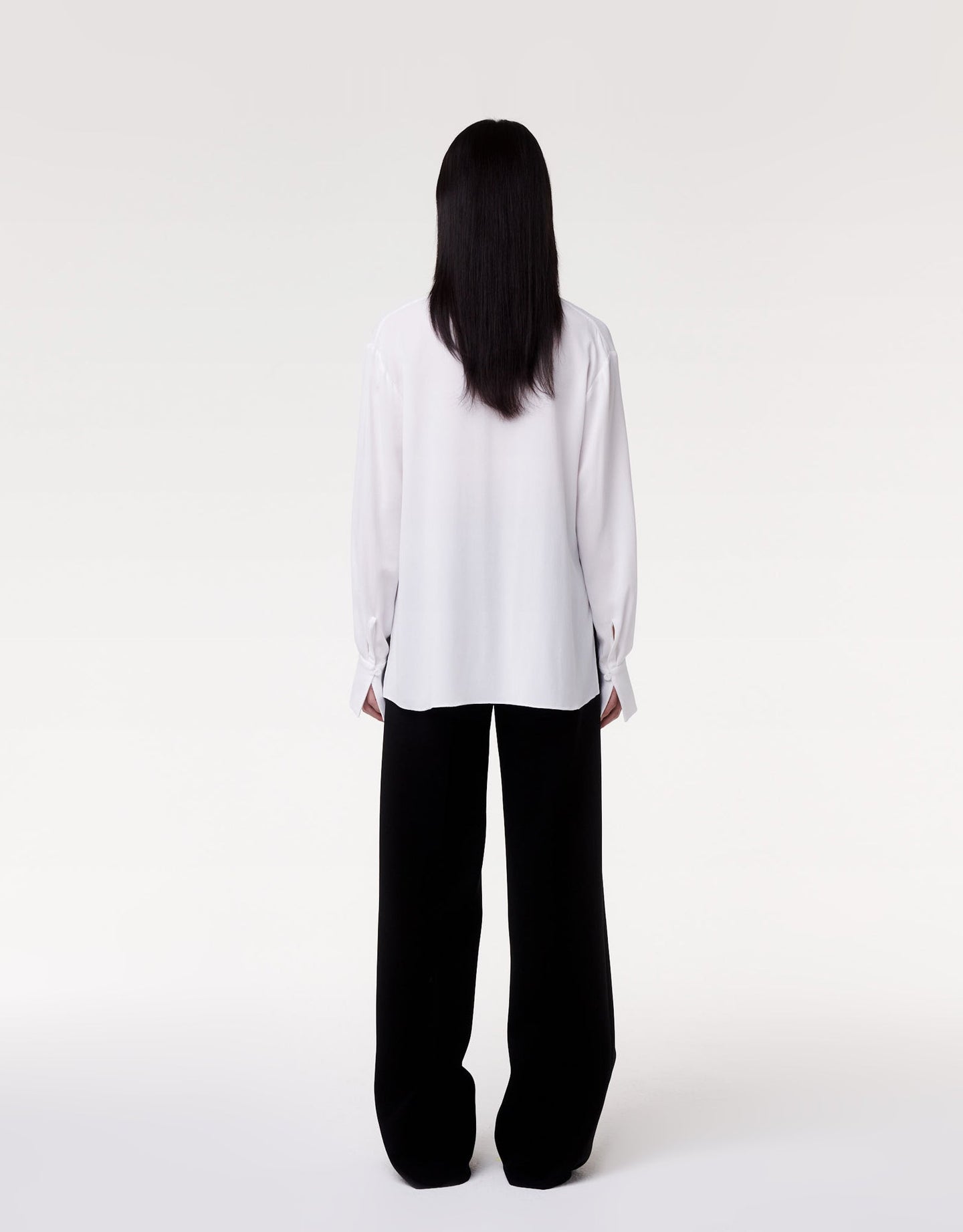 Another Tomorrow Gathered Neckline Blouse in White – Viscose Women's Top