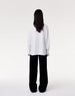 Another Tomorrow Gathered Neckline Blouse in White – Viscose Women's Top