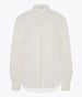 Another Tomorrow Gingham Blouse in Off White – Cotton Women's Top