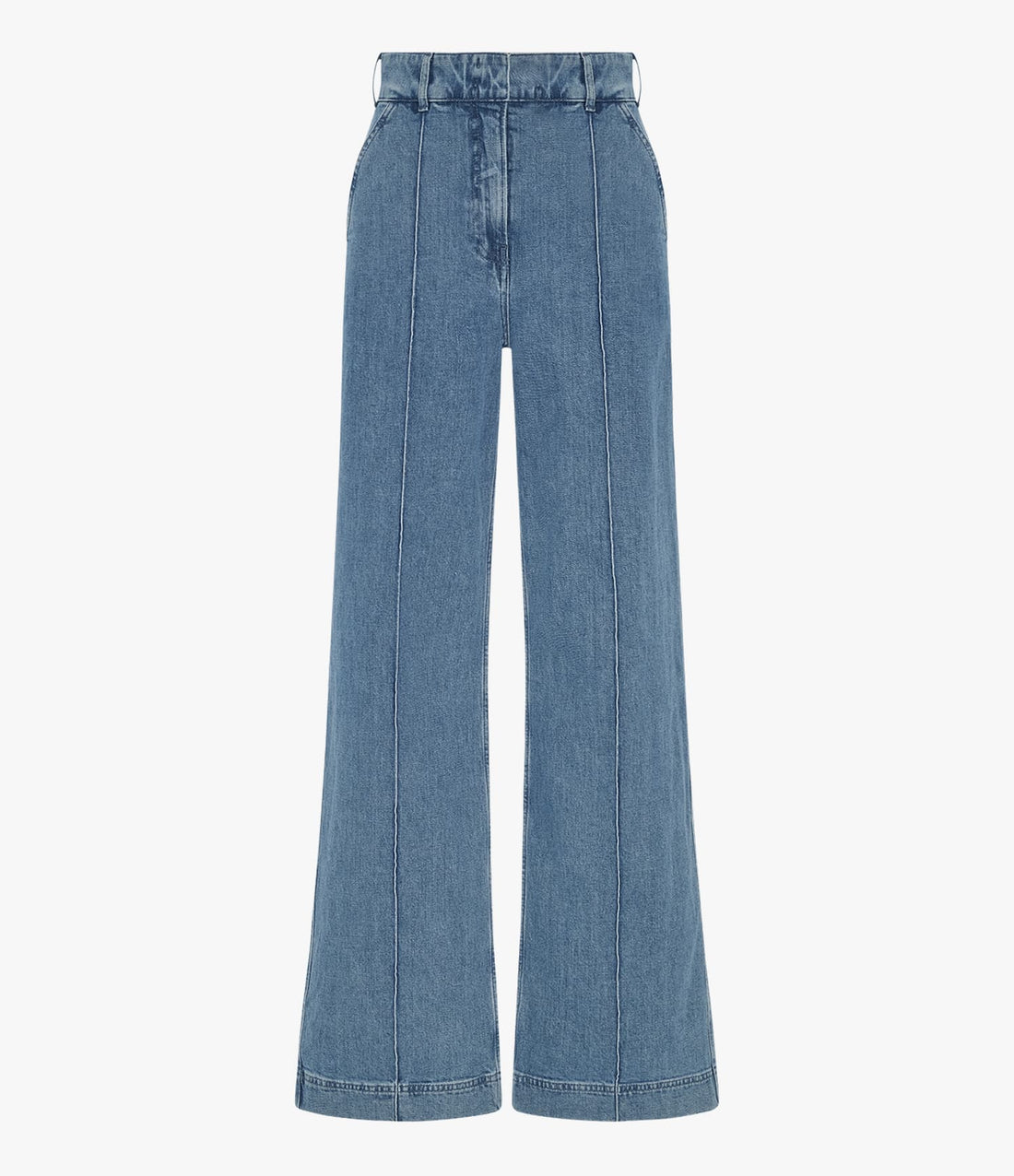 High Waisted Denim Trouser | Light Blue Wash