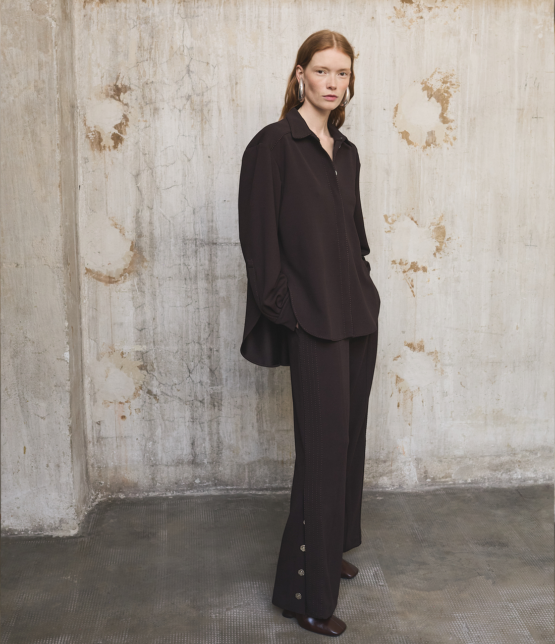 Fluid Jersey Track Pant | Dark Chocolate