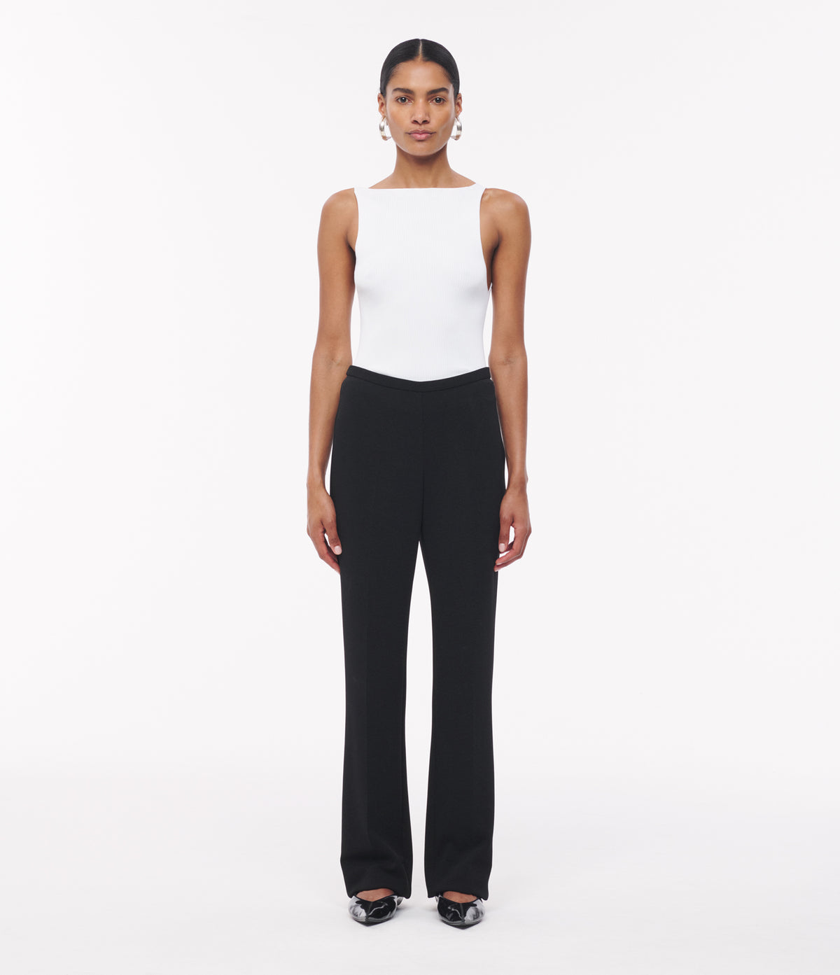 Another Tomorrow Jersey Pant in Black – Viscose Women's Trousers