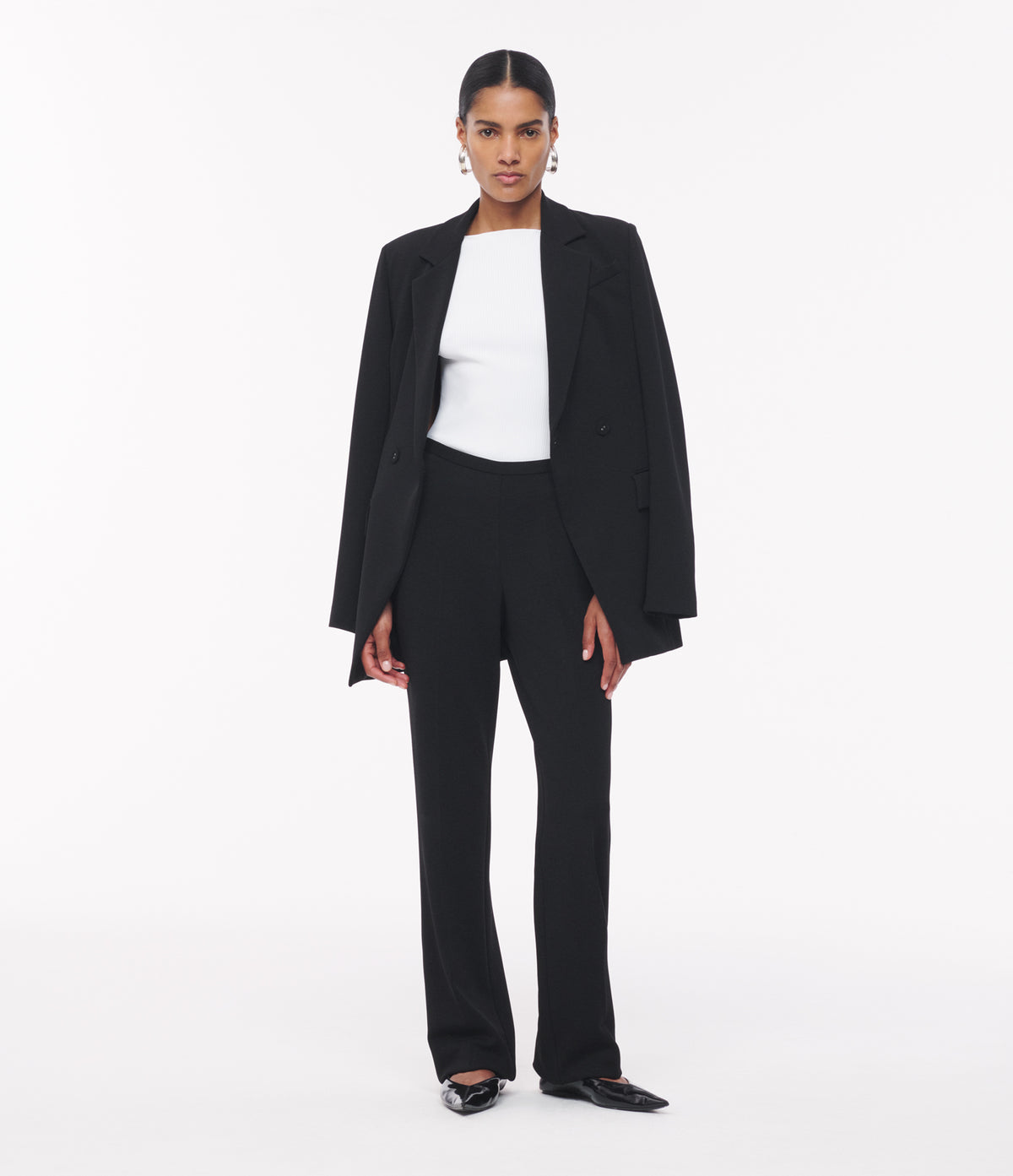 Another Tomorrow Jersey Pant in Black – Viscose Women's Trousers
