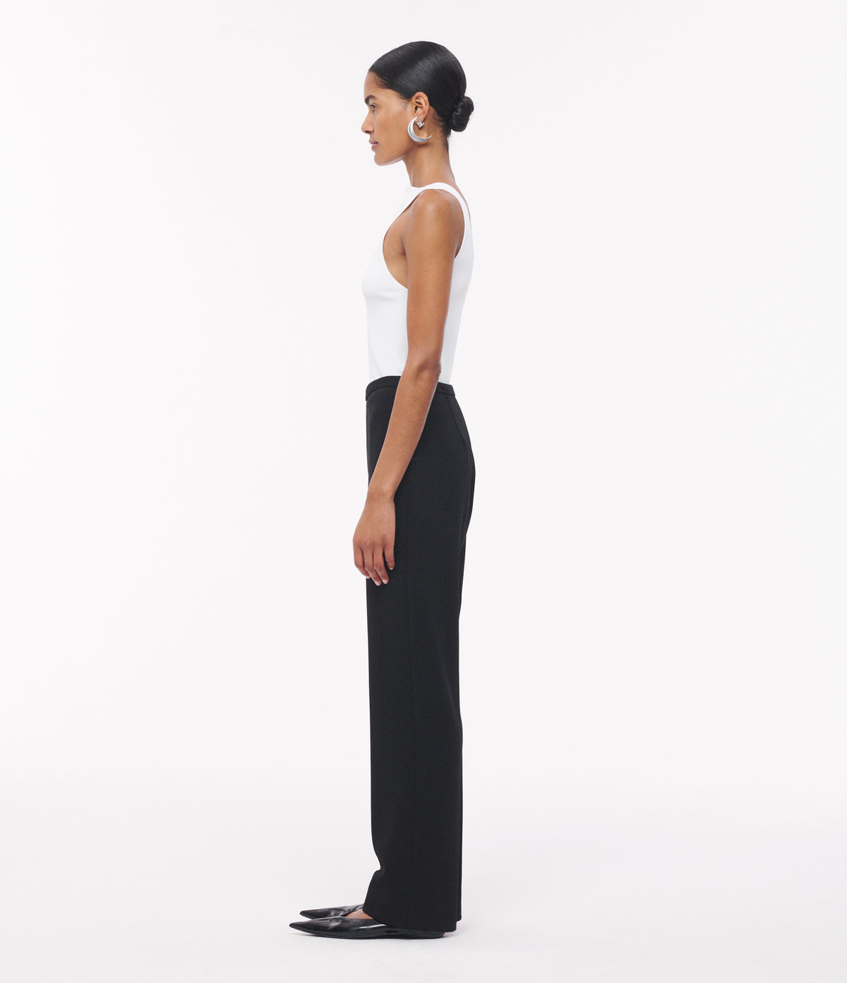 Another Tomorrow Jersey Pant in Black – Viscose Women's Trousers