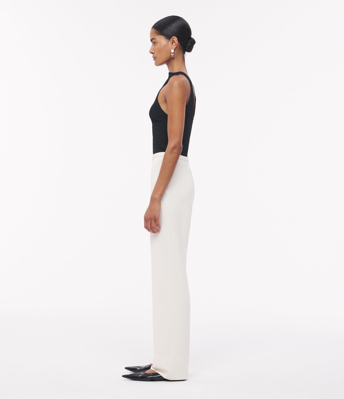 Another Tomorrow Jersey Pant in Cream – Viscose Women's Trousers