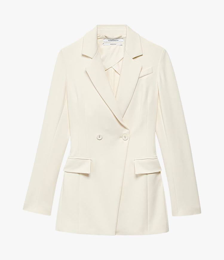 Another Tomorrow Jersey Jacket in Cream – Viscose Women's Jacket