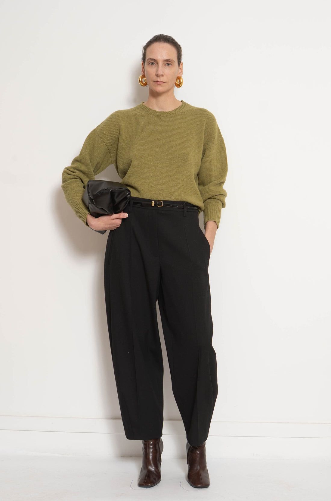 Cashmere Knit Sweatshirt | Light Moss