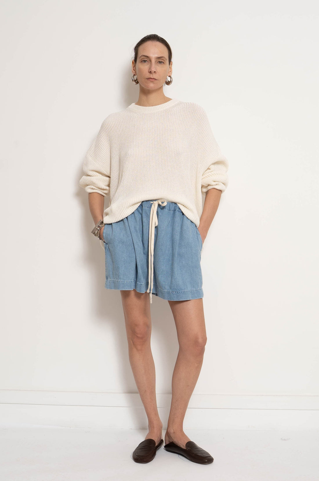 Draped Crew Knit | Off White