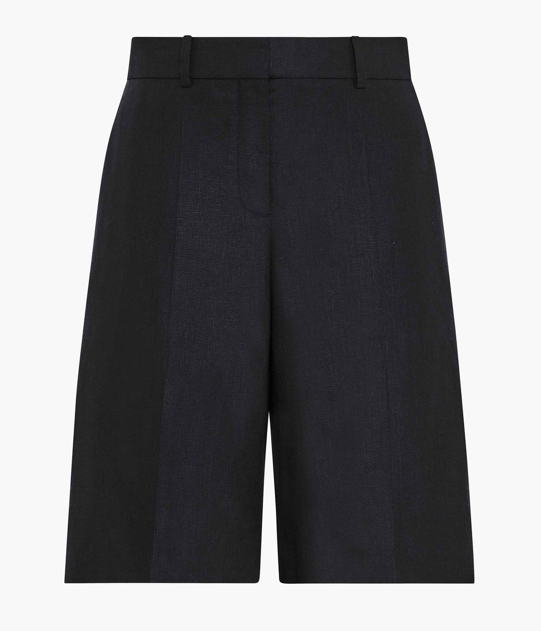 Another Tomorrow Linen Bermuda Pant in Black – Linen Women's Trousers