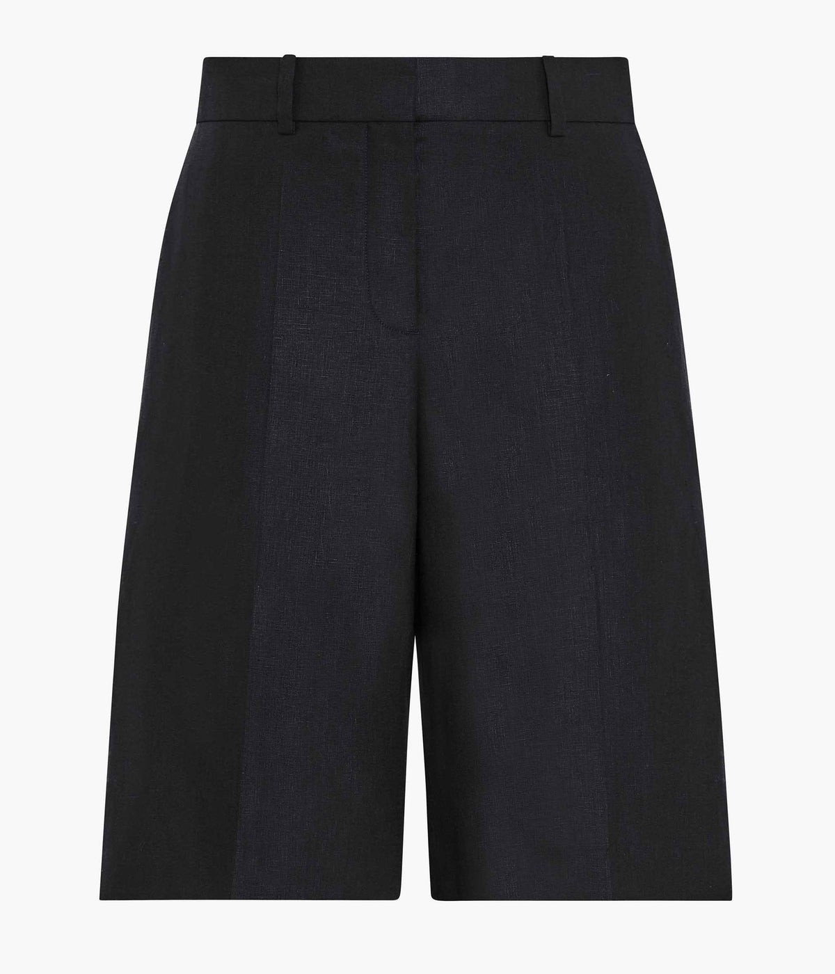 Another Tomorrow Linen Bermuda Pant in Black – Linen Women's Trousers