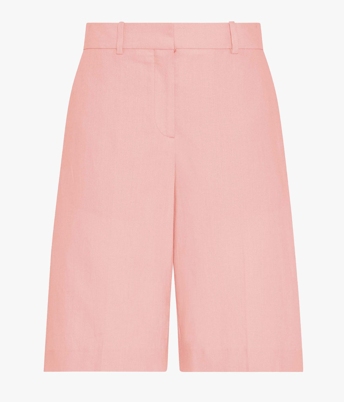 Another Tomorrow Linen Bermuda Pant in Seashell Pink – Linen Women's Trousers