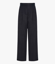 Linen Pleated Trouser | Black