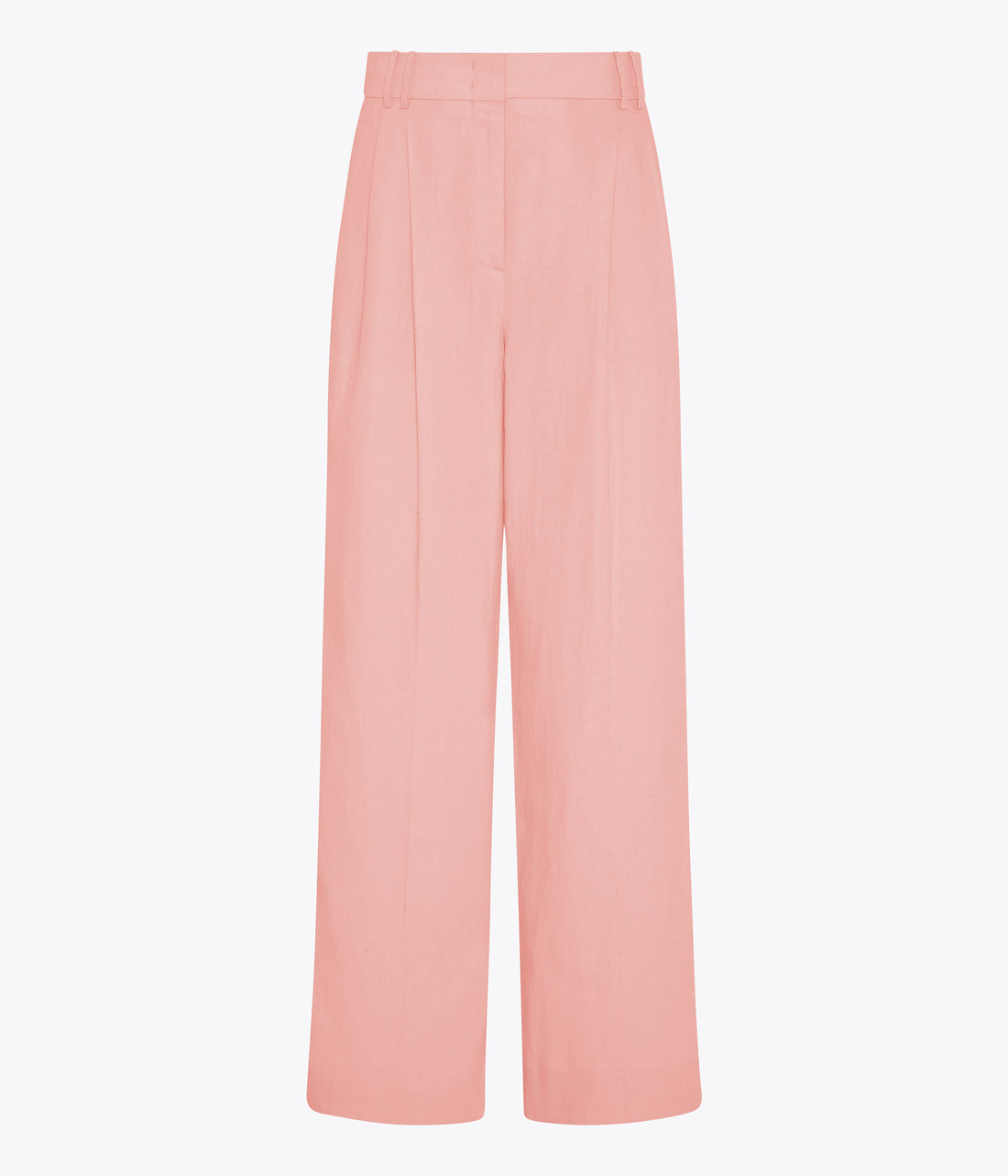 Another Tomorrow Linen Pleated Trouser in Seashell Pink – Linen Women's Trousers