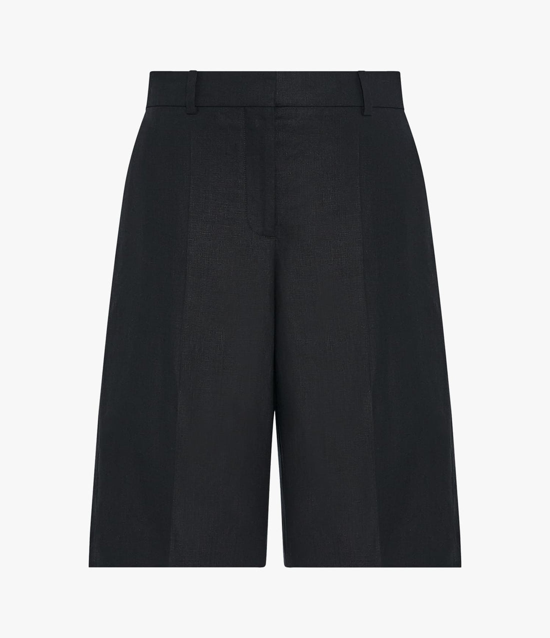Another Tomorrow Linen Bermuda Pant in Black – Linen Women's Trousers