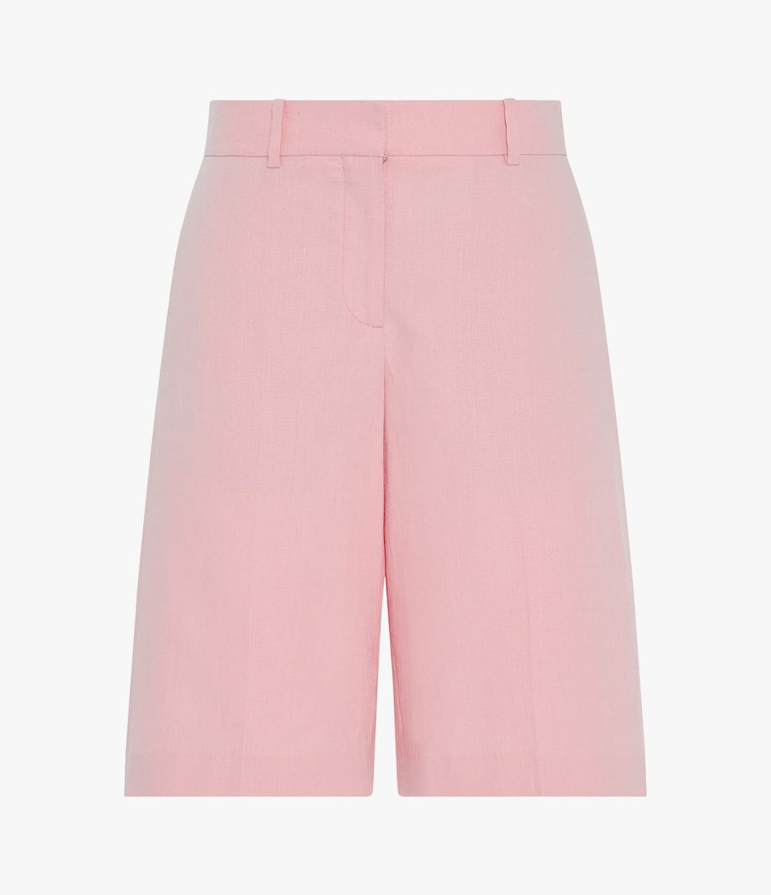 Another Tomorrow Linen Bermuda Pant in Seashell Pink – Linen Women's Trousers