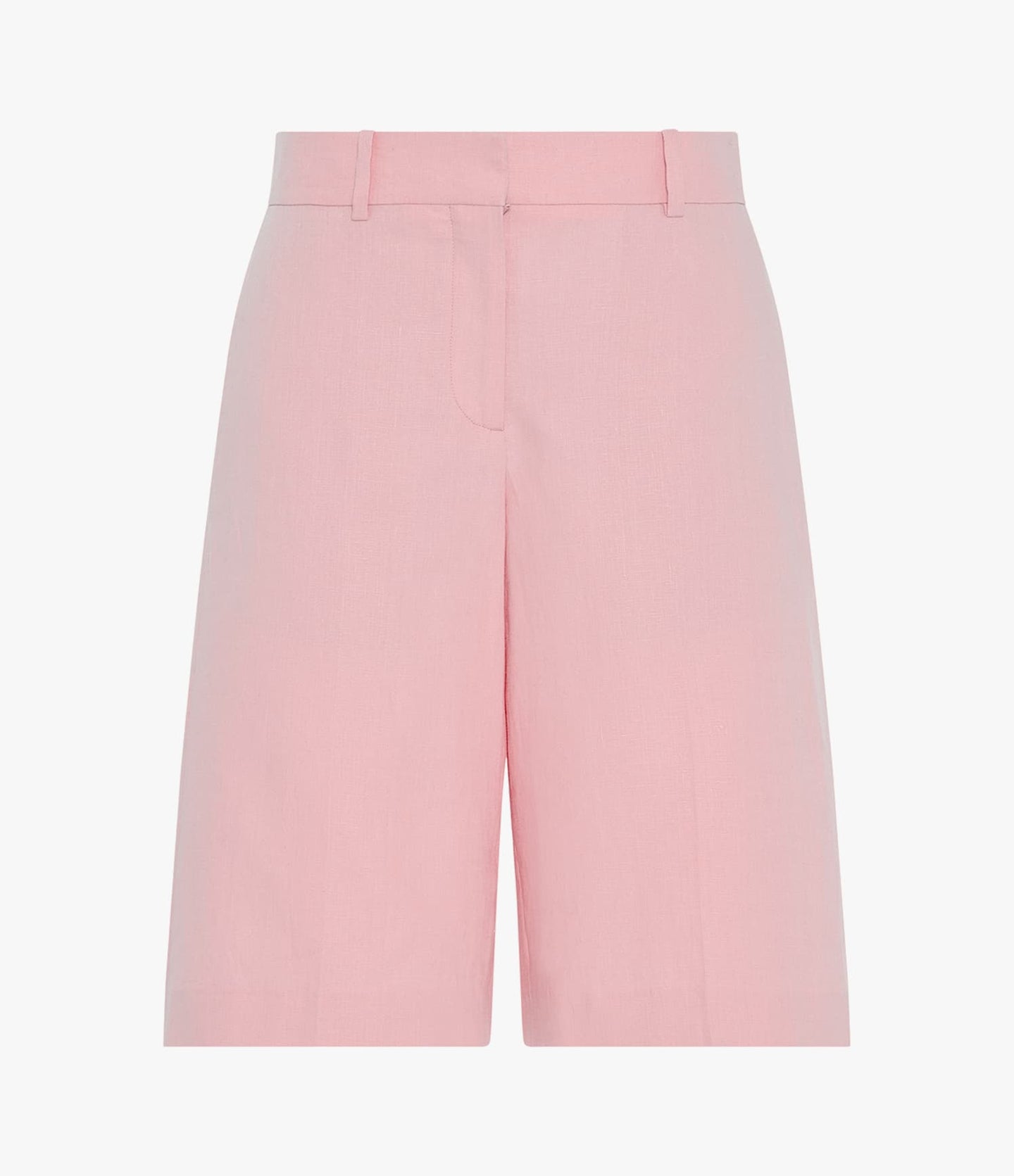 Another Tomorrow Linen Bermuda Pant in Seashell Pink – Linen Women's Trousers