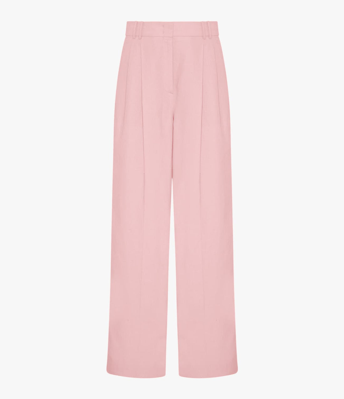 Another Tomorrow Linen Pleated Trouser in Seashell Pink – Linen Women's Trousers
