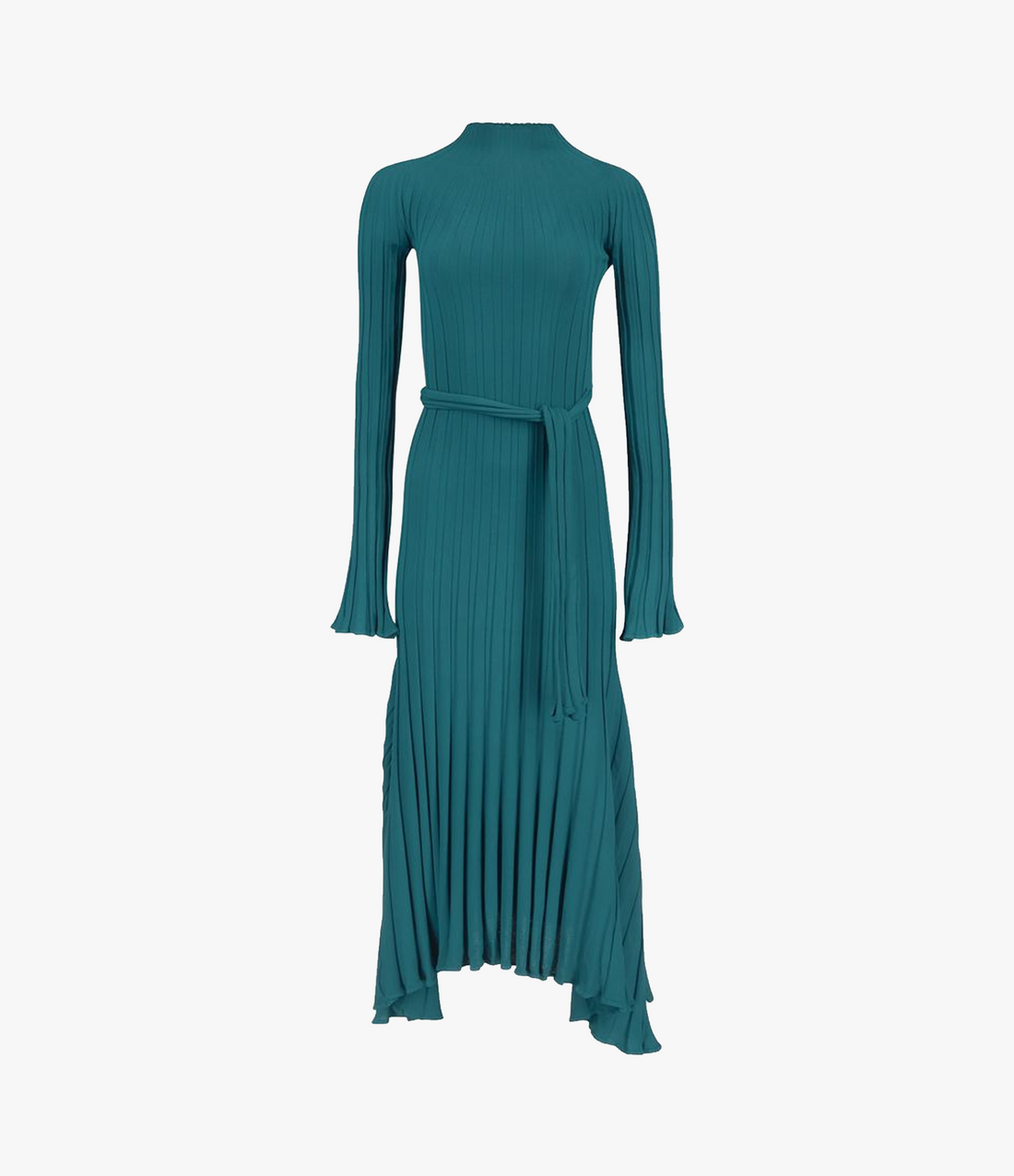Long Sleeve Rib Flare Dress | Petrol