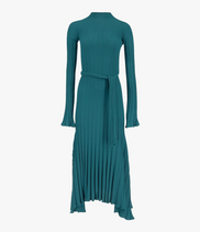 Long Sleeve Rib Flare Dress | Petrol
