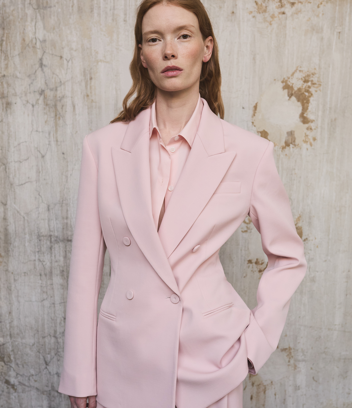 Another Tomorrow Fitted Blouse in Lotus Pink – Cotton Women's Top