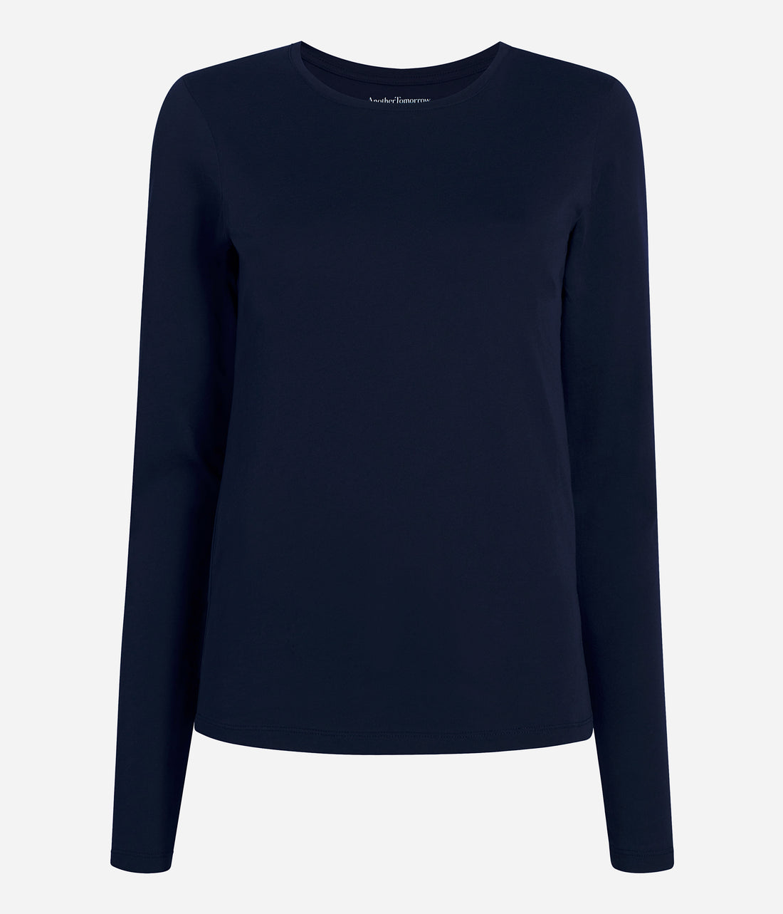 Another Tomorrow Long Sleeve T-Shirt in Navy – Cotton Women's Top