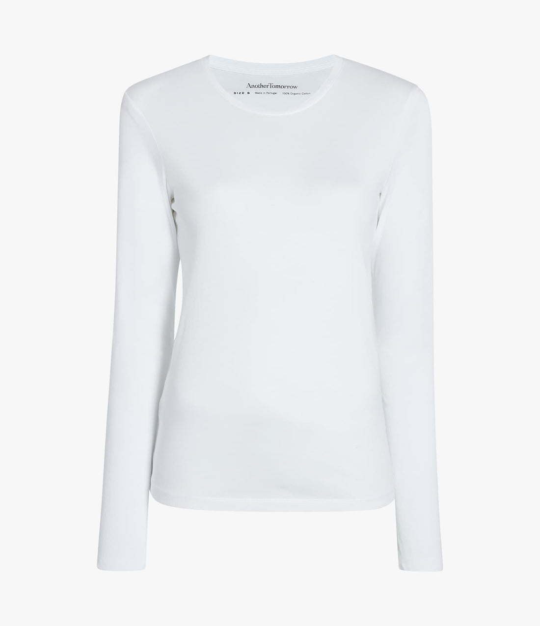 Another Tomorrow Long Sleeve T-Shirt in White – Cotton Women's Top