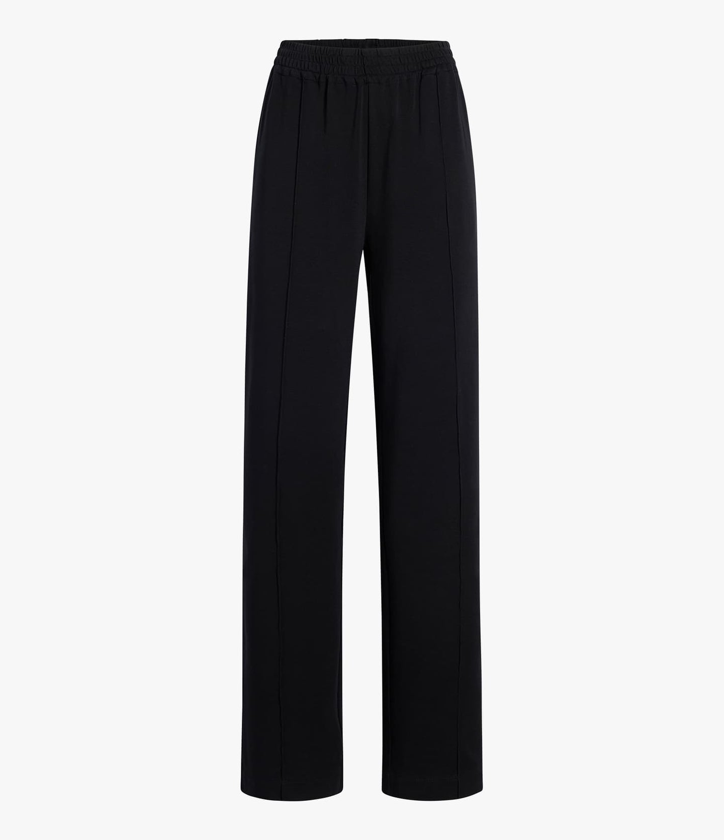 Another Tomorrow Luxe Seamed Lounge Pant in Black – Cotton Women's Trousers