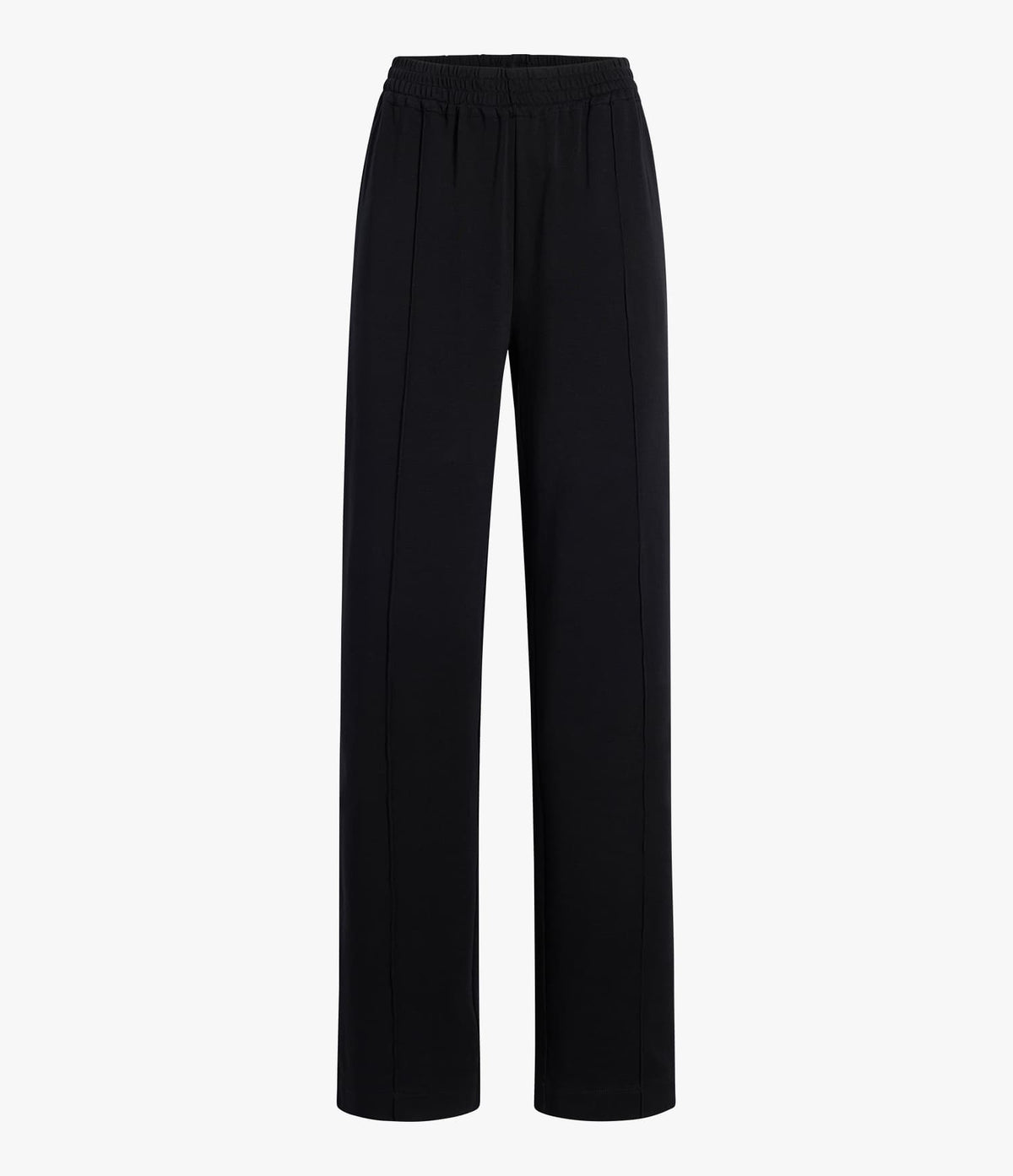 Another Tomorrow Luxe Seamed Lounge Pant in Black – Cotton Women's Trousers