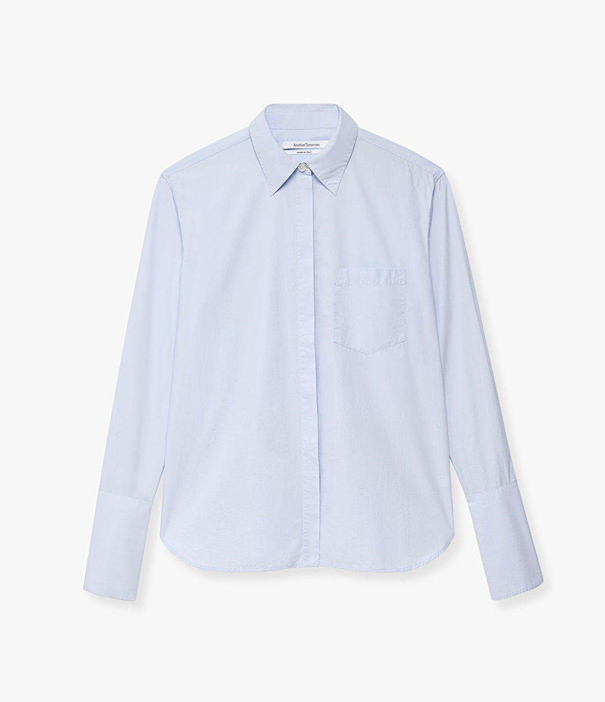 Another Tomorrow Mens Shirt With Glass Cufflinks in French Blue – Cotton