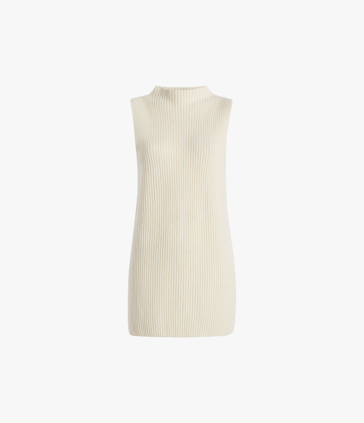 Mock Neck Sleeveless Sweater | Off White