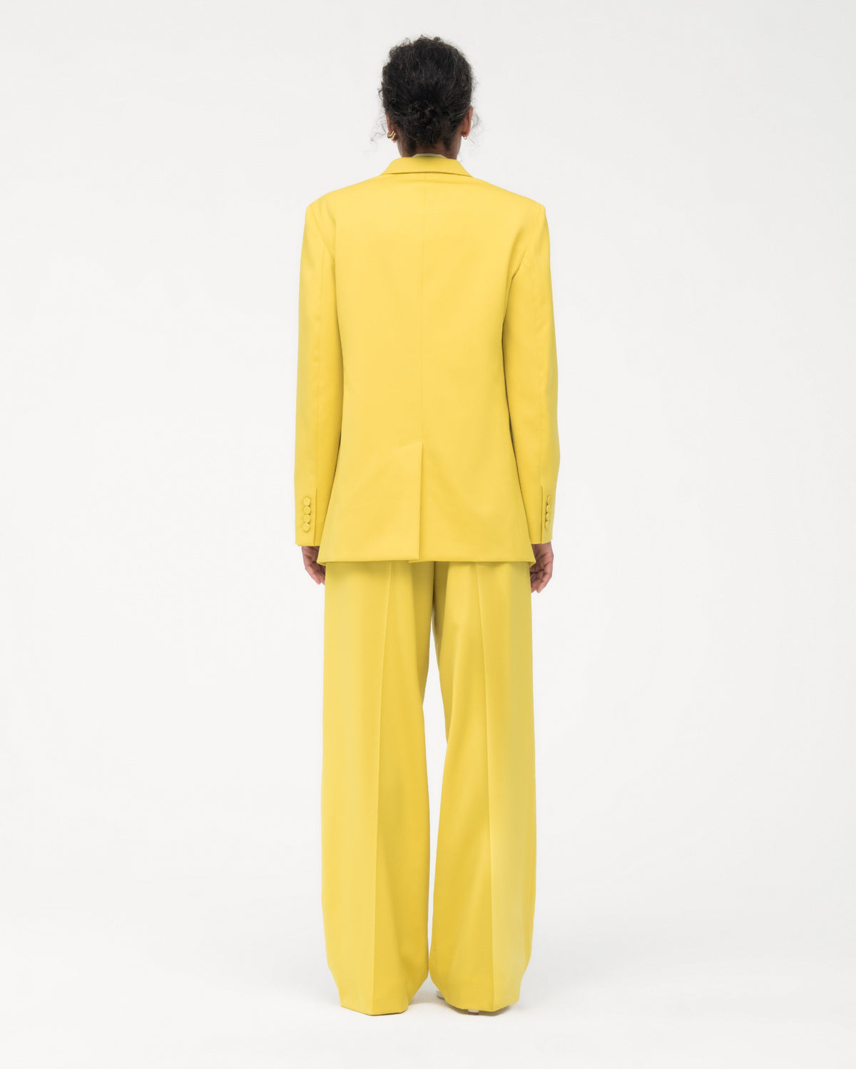 Another Tomorrow Oversized Blazer in Bright Chartreuse – Wool Women's Jacket