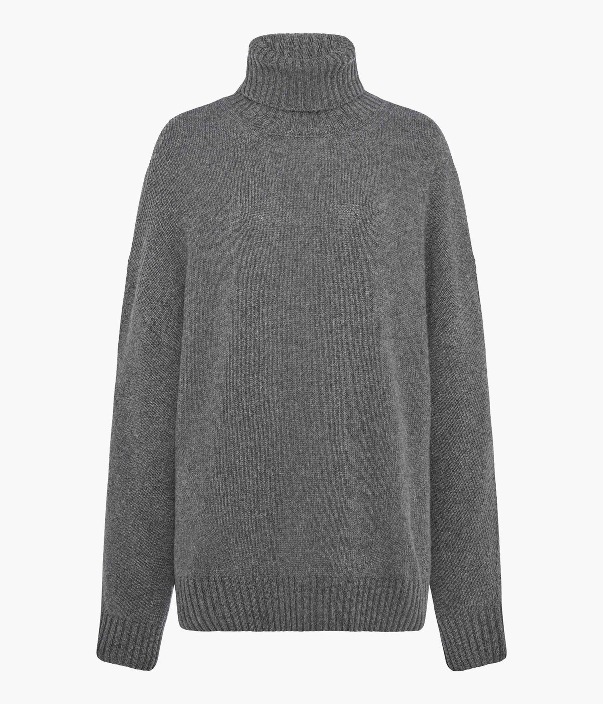 Cashmere Oversized Turtleneck | Grey Melange