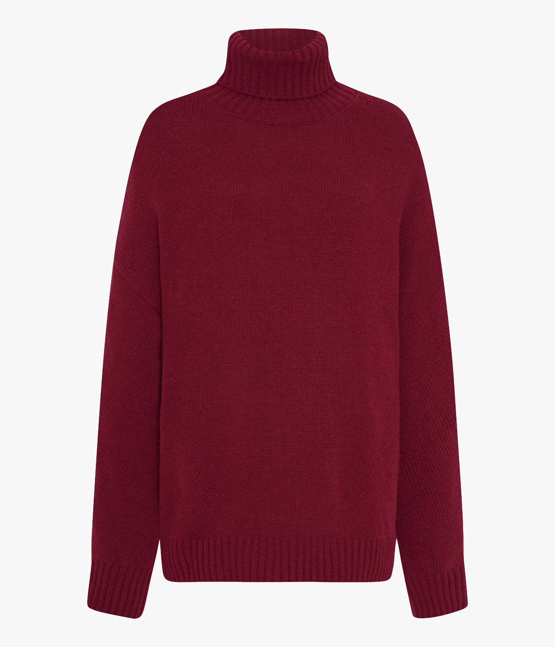 Another Tomorrow Oversized Luxe Turtleneck in Pinot Noir – Cashmere Women's Knitwear