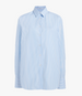 Another Tomorrow Oversized Men's Shirt in Blue Stripe – Cotton