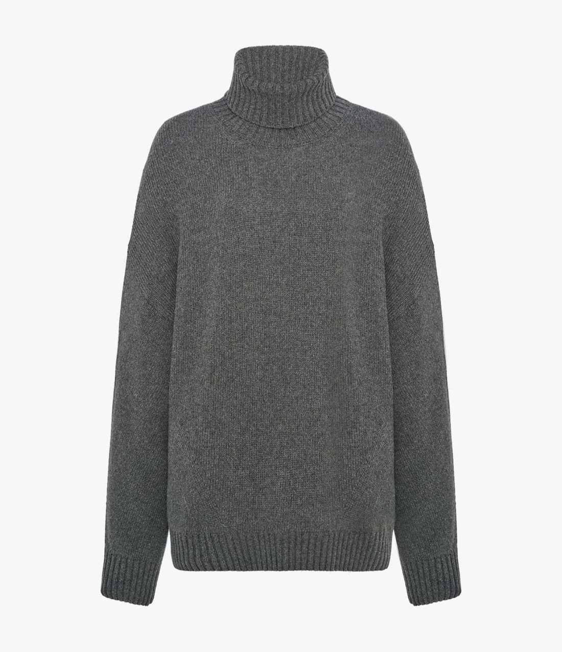 Cashmere Oversized Turtleneck | Grey Melange