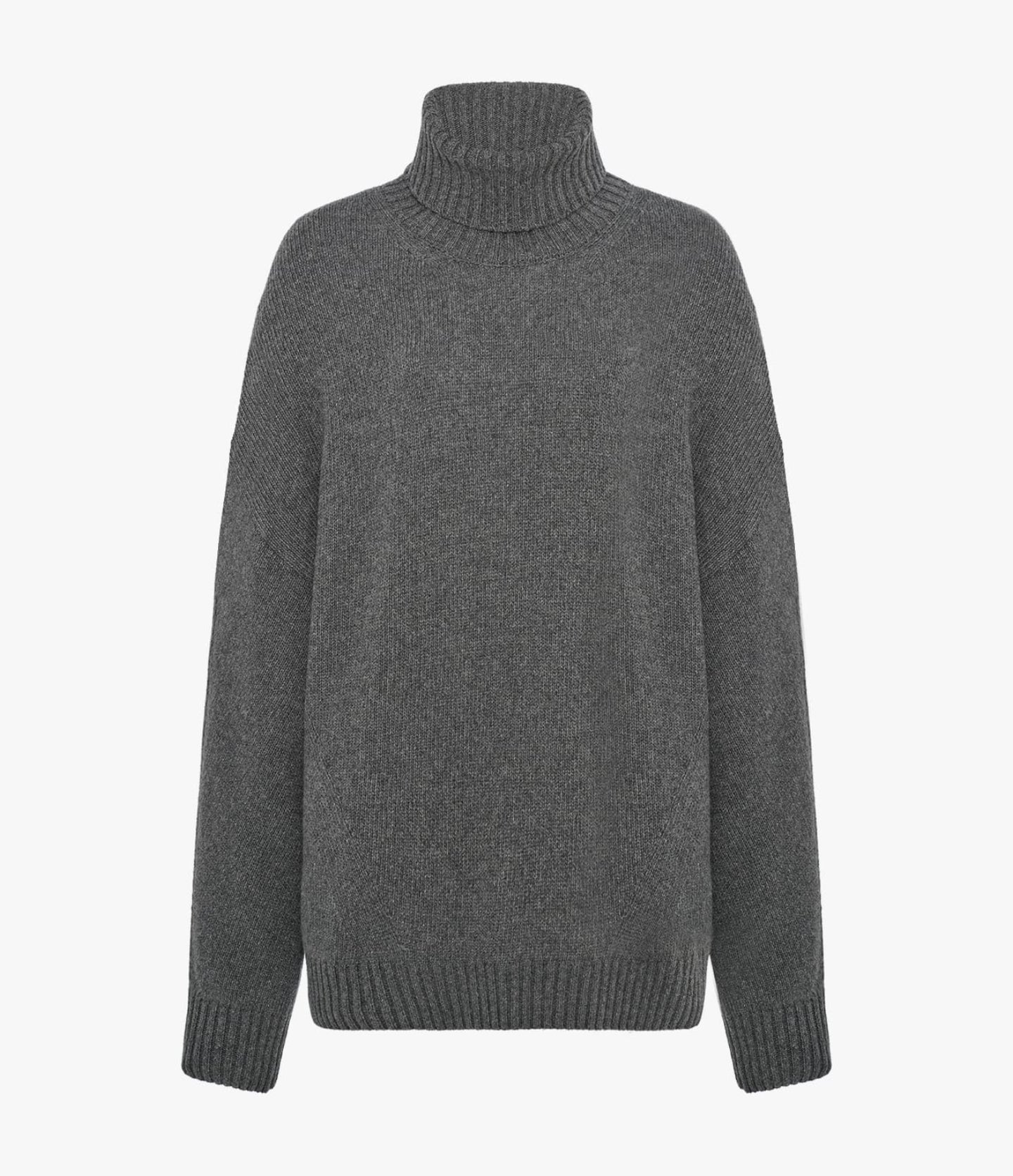 Cashmere Oversized Turtleneck | Grey Melange