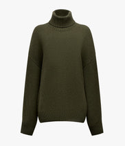 Cashmere Oversized Turtleneck | Moss