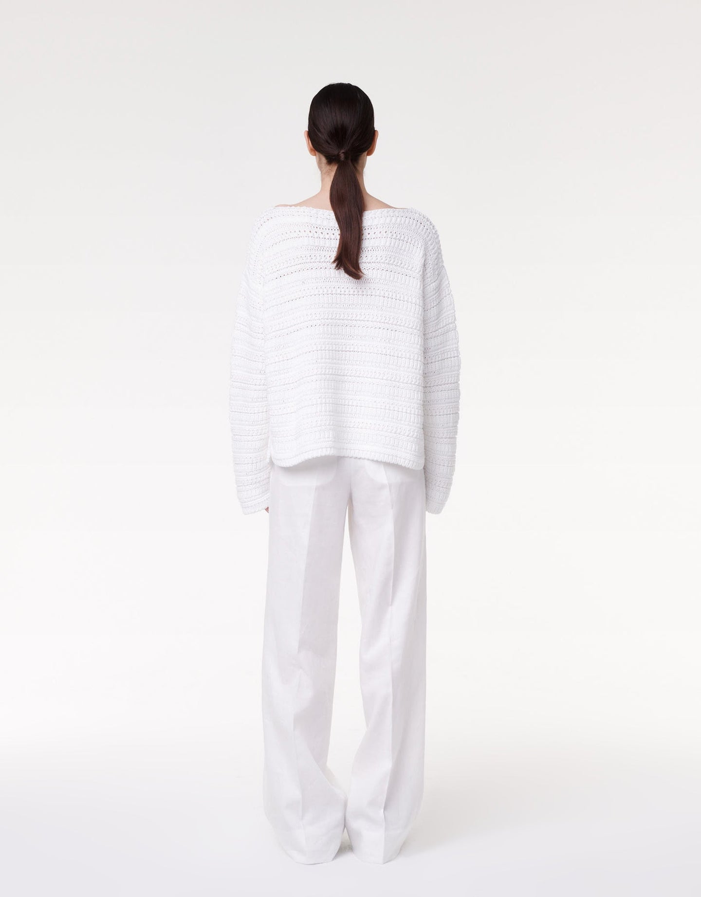 Oversized Textured Sweater - Resale | White